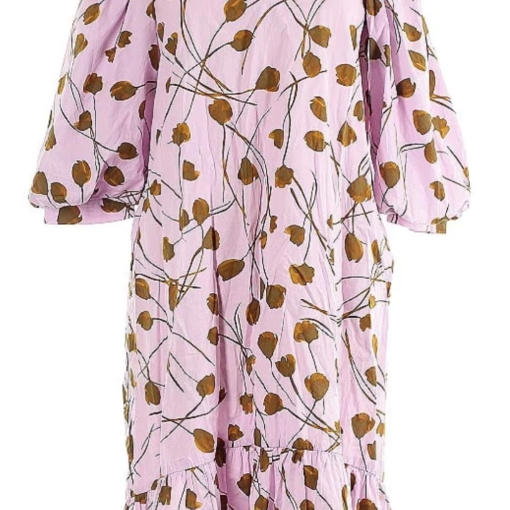 Floral Pink and Brown Dress